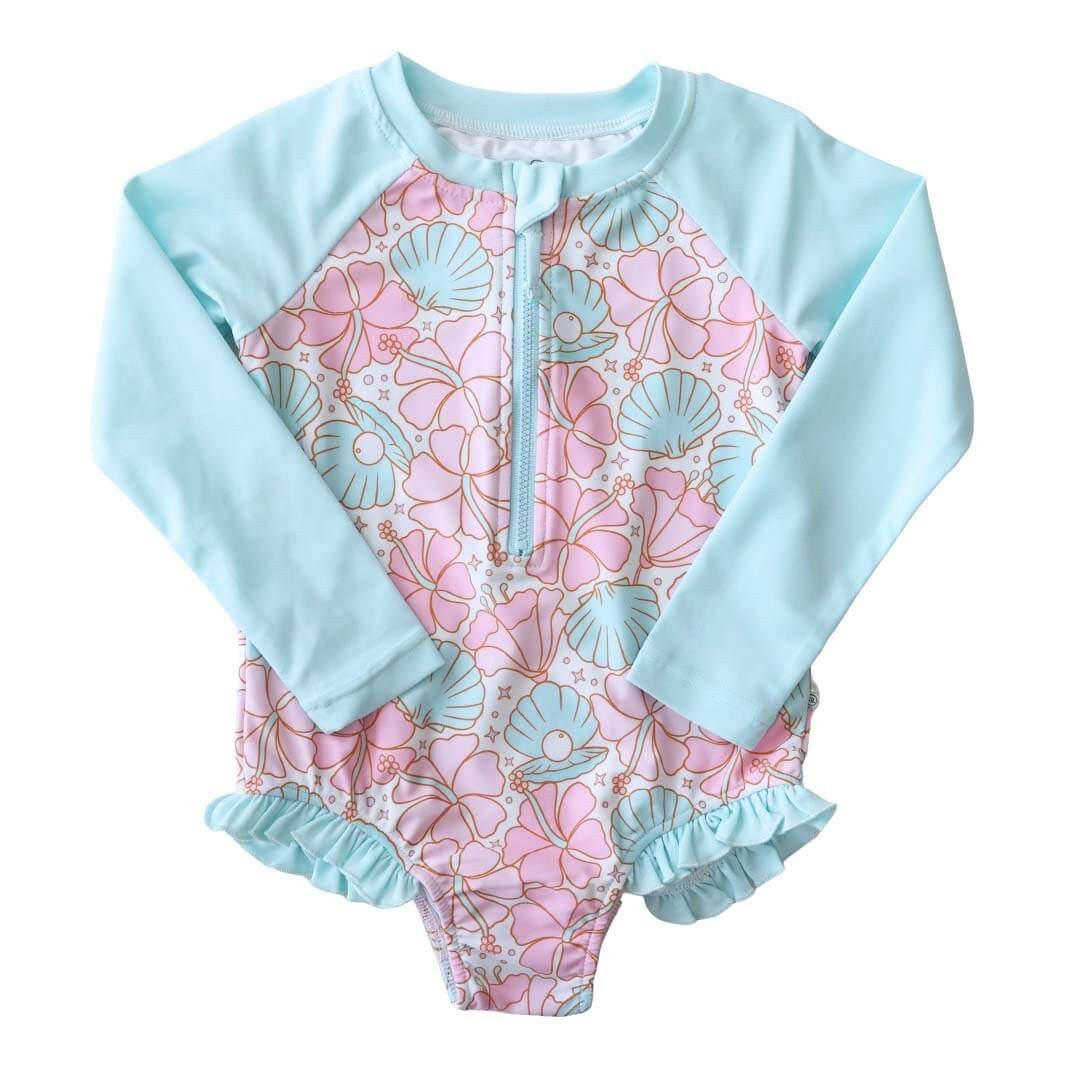 Long Sleeve Rash Guard with Front Zipper | All Prints | Caden Lane