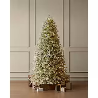 9 ft. Grand Duchess Twinkling Balsam Fir Flocked LED Pre-Lit Artificial Christmas Tree | The Home Depot