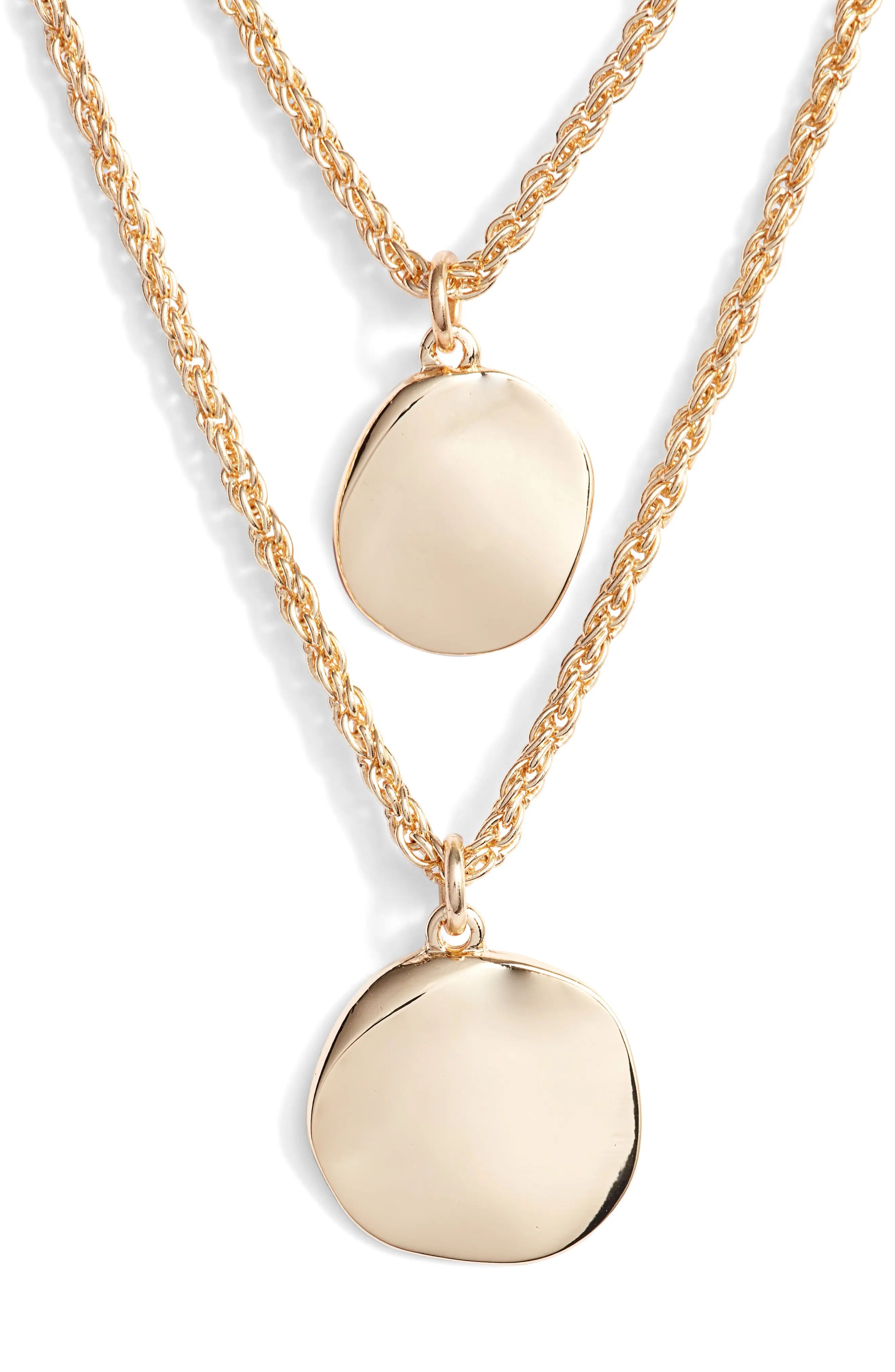 Women's Halogen Hacked Classic Layered Coin Necklace | Nordstrom