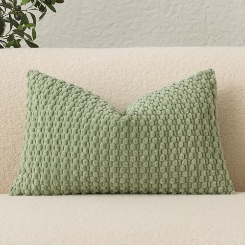 UGASA Velvet 12x20 Inch Lumbar Throw Pillow Cover, Both Sides Corduroy Striped, Soft Solid Decora... | Amazon (US)