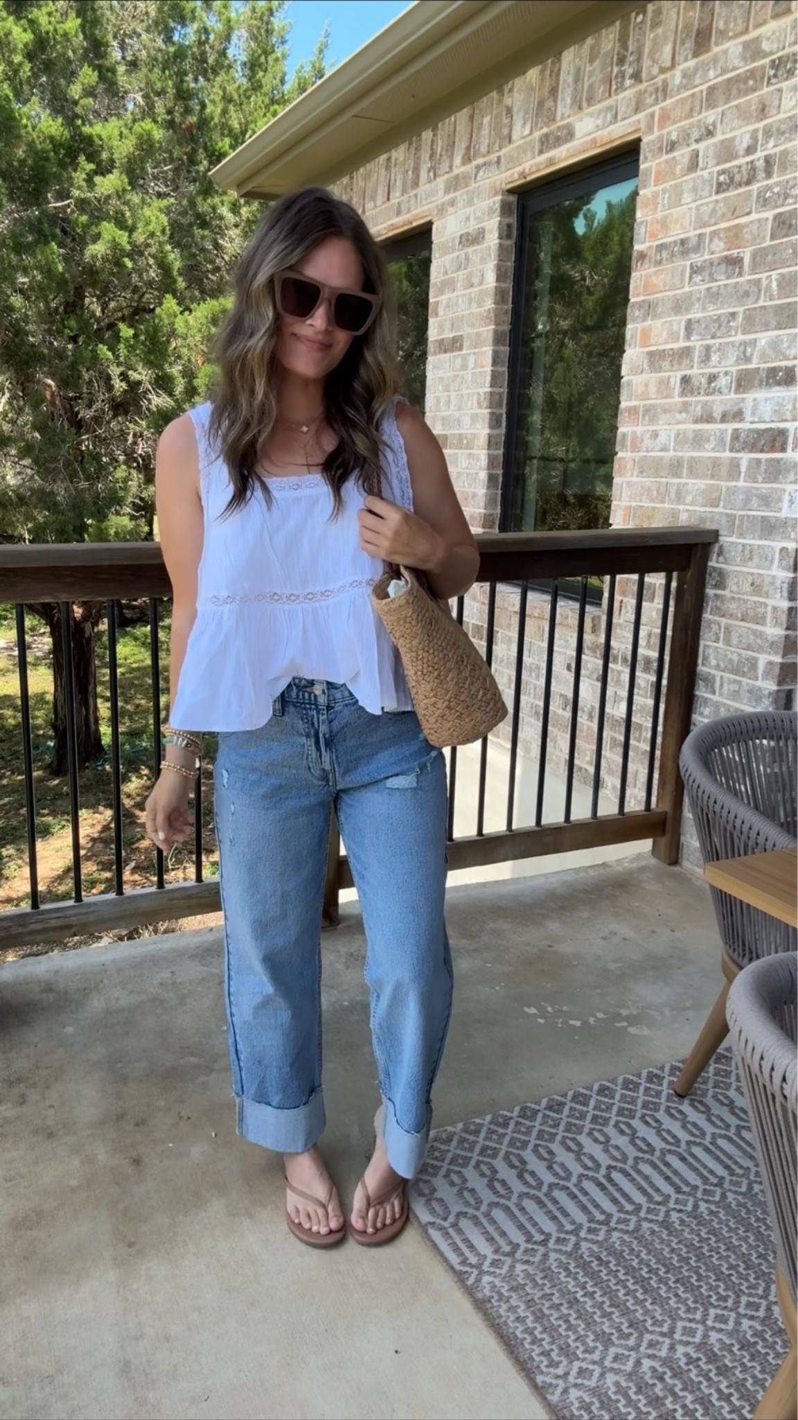 These Walmart jeans are definitely a staple in my summer wardrobe! And this white tank is perfect for the warm weather!!☀️

#LTKgrwm #LTKmomlife #LTKootd