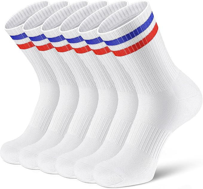 Airacker Athletic Socks Sport Running Calf Socks Performance Cushioned Breathable Crew Socks for ... | Amazon (US)