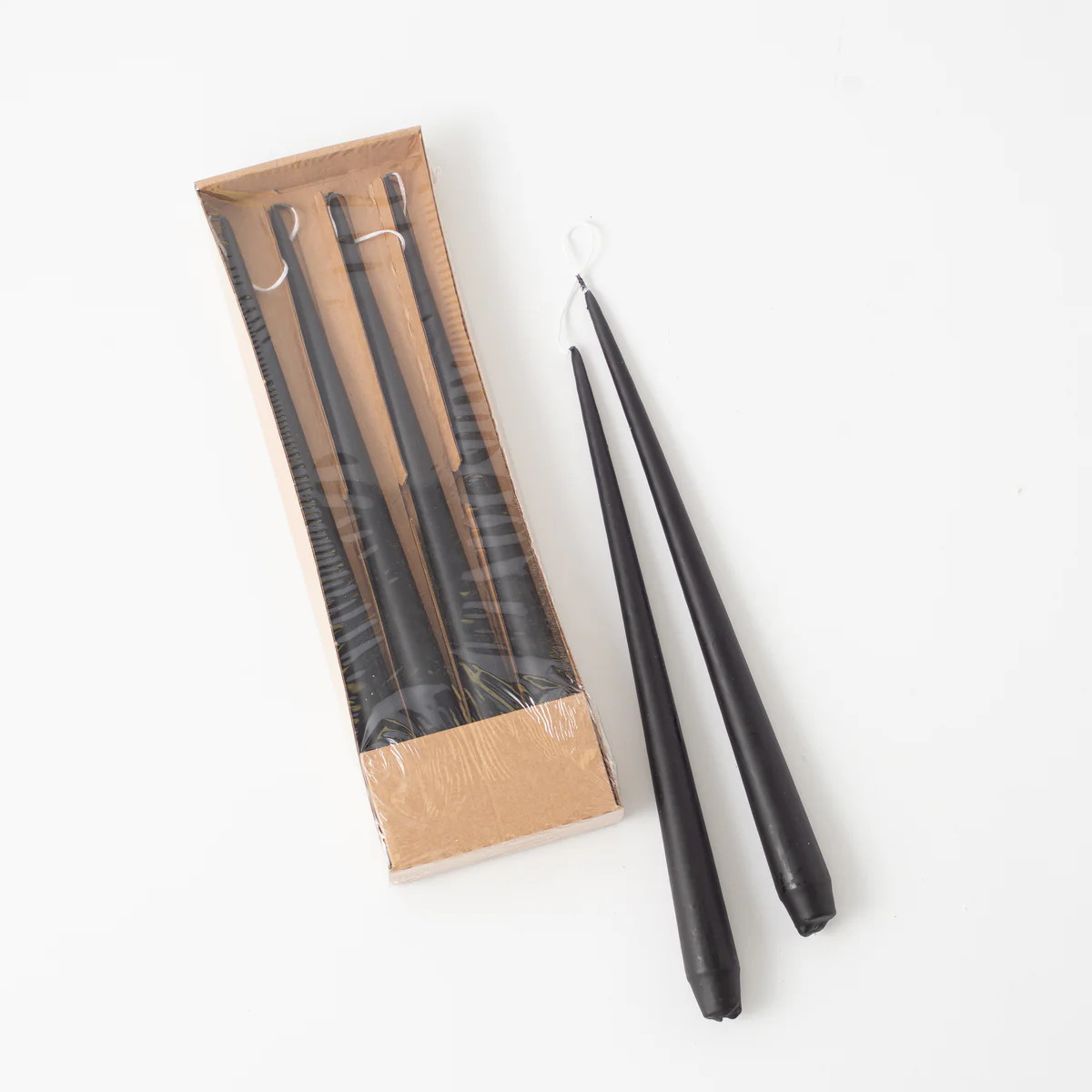 Hand-Dipped Skinny Taper Luxury Wax Candle  -  Midnight Black | Darby Creek Trading