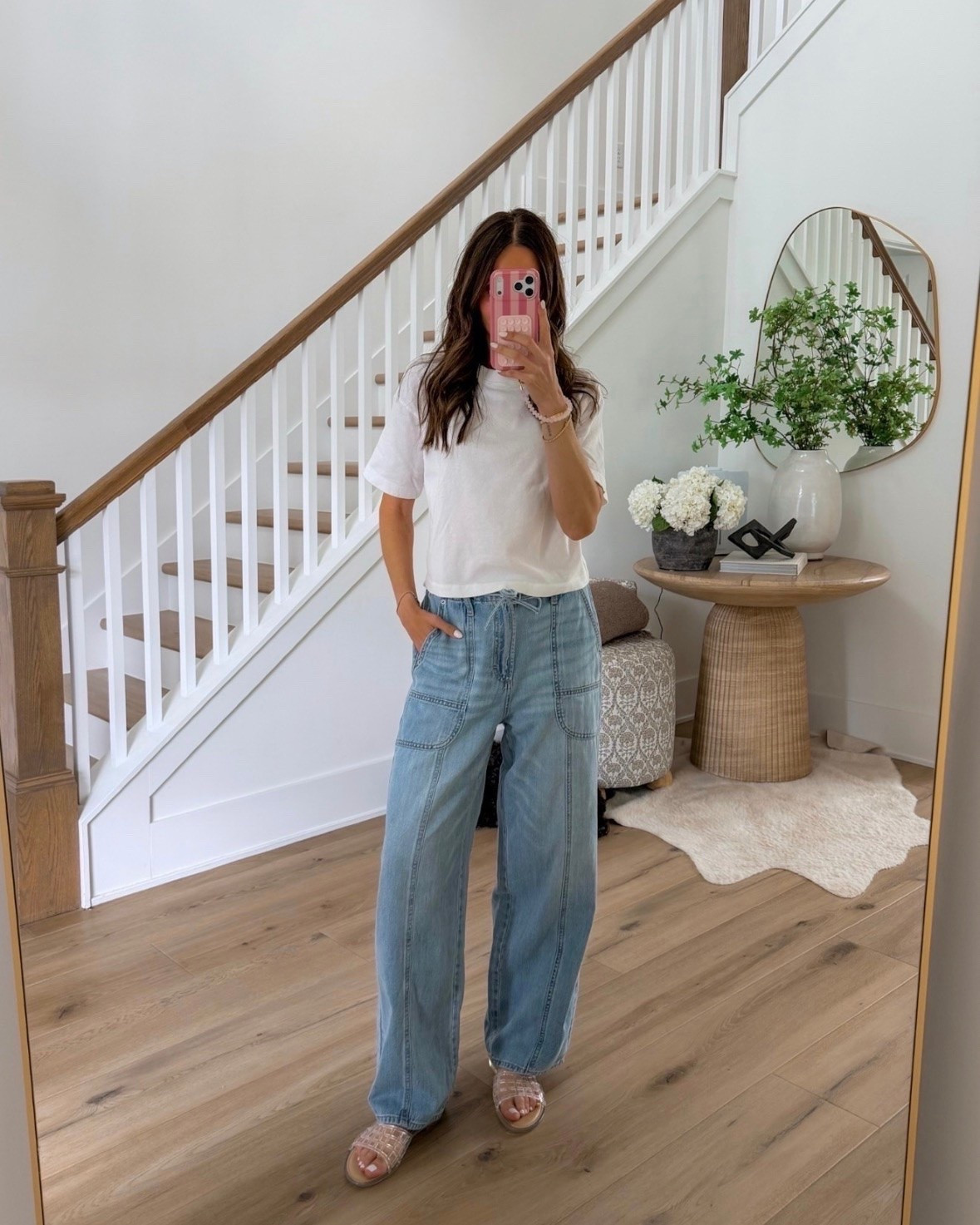 These jeans are one of my favorite Madewell inspired finds. They have the same relaxed wide leg silhouette, utility pocket details, and easy fit, but for a fraction of the price. I always get questions about them, and they pair perfectly with everything from a simple tee to a dressier summer top.

Wide leg jeans, Madewell inspired, Target fashion, Casual outfit, Summer style, Denim outfit, Everyday basics, Utility pocket jeans, Affordable fashion, Neutral outfit, Look for less, annabrstyle

#LTKootd #LTKmomlife #LTKOver40