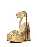 Jessica Simpson Women's Beasley Platform Sandal Heeled, Meta Gold, 7.5 | Amazon (US)
