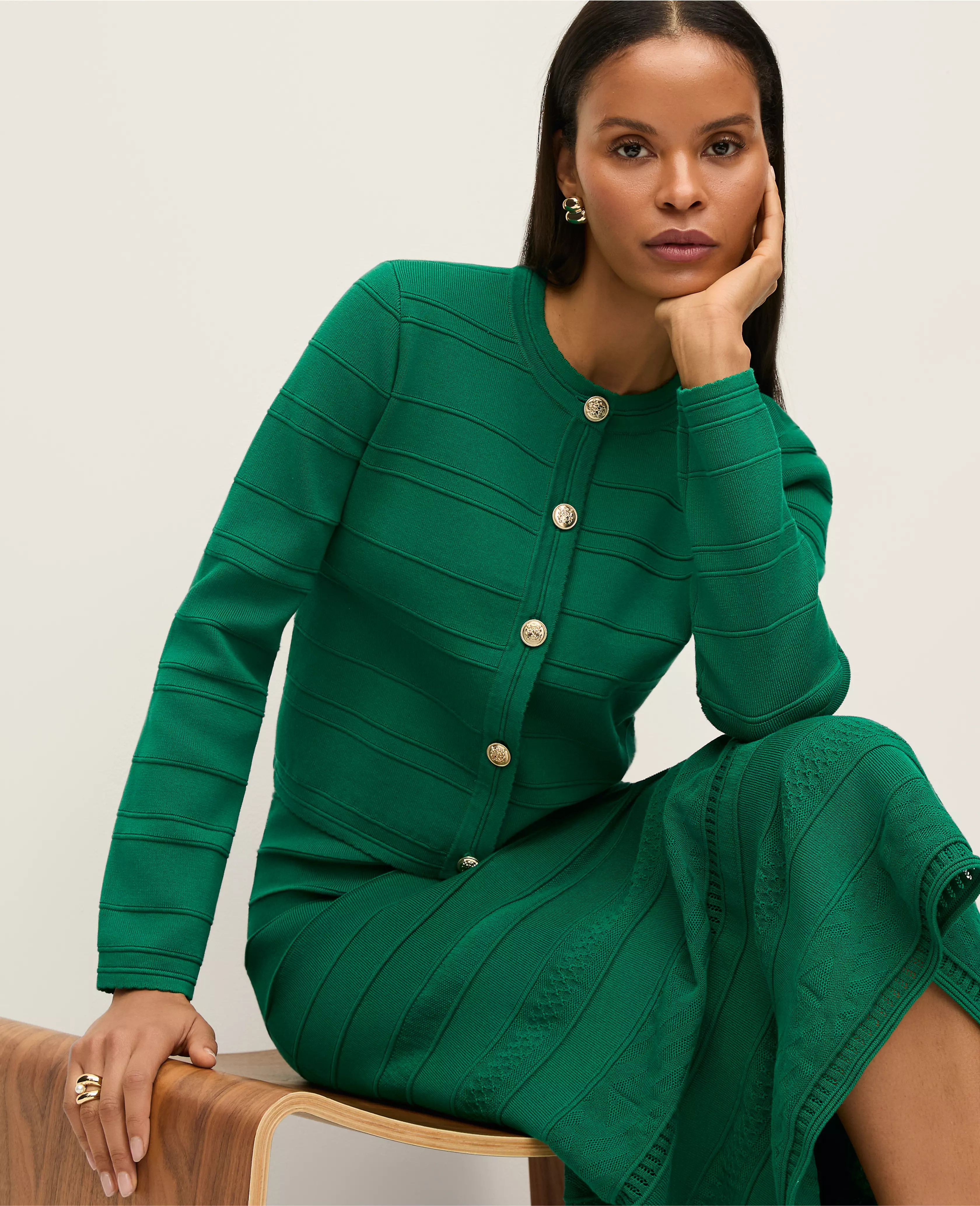 Mixed Stitch Cardigan | Ann Taylor