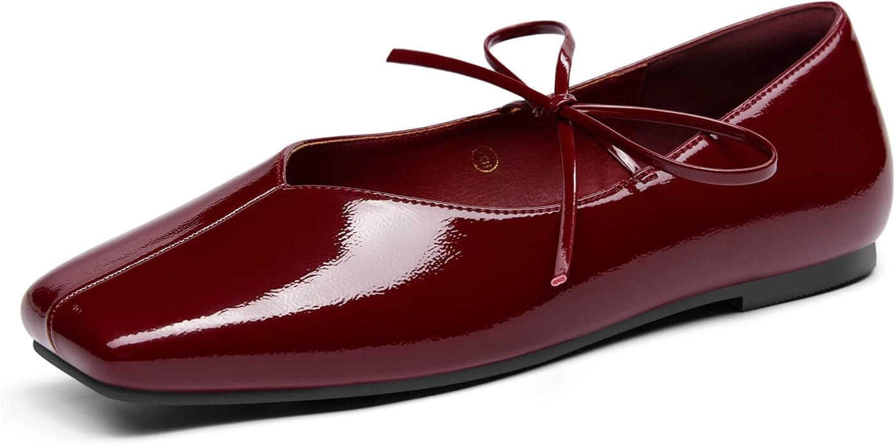 Coutgo Womens Mary Jane Flats Lace Up Square Toe Ballet Ballerina Flats Slip On Comfortable Dress... | Amazon (US)