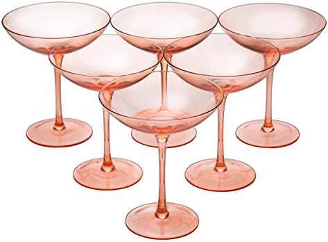 Champagne Coupes 12oz by The Wine Savant - Colorful Champagne Glasses, Prosecco, Mimosa Glasses S... | Amazon (US)