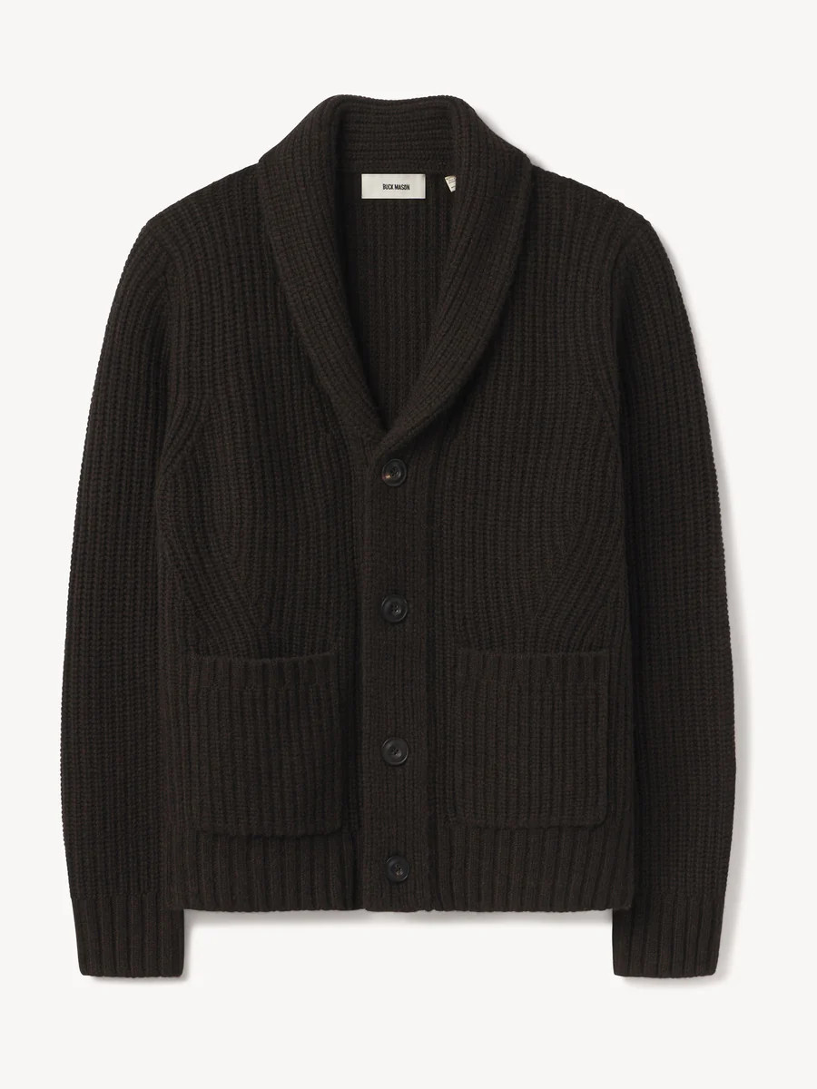 Dark Brown Herdsman Shawl Cardigan | Buck Mason