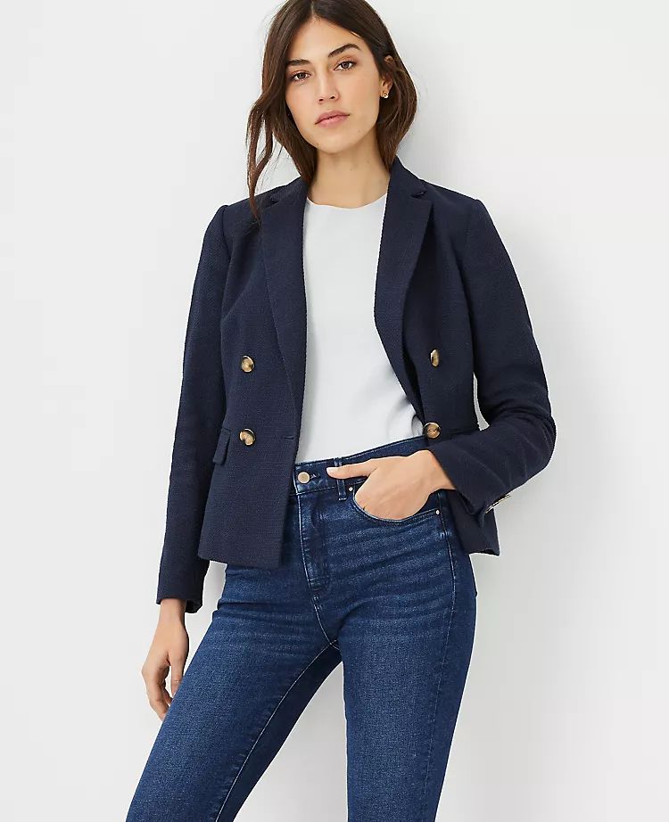 The Double Breasted Textured Blazer | Ann Taylor (US)