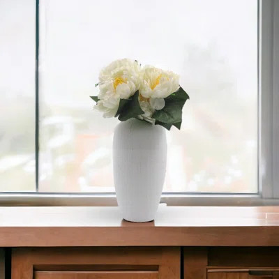 Hosley White Wash - Elegant Kitchen Decor Vases-11Inch High for Home Decor, Vintage Style Vase for Living Room, Dining Room, or Office Display | Wayfair North America