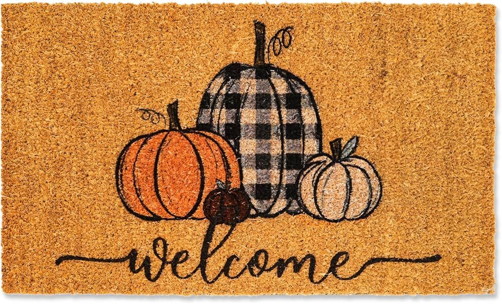 Whaline Fall Door Mats Natural Coir Outdoor Doormat Welcome Door Mat Pumpkins Non-Slip Farmhouse ... | Amazon (US)