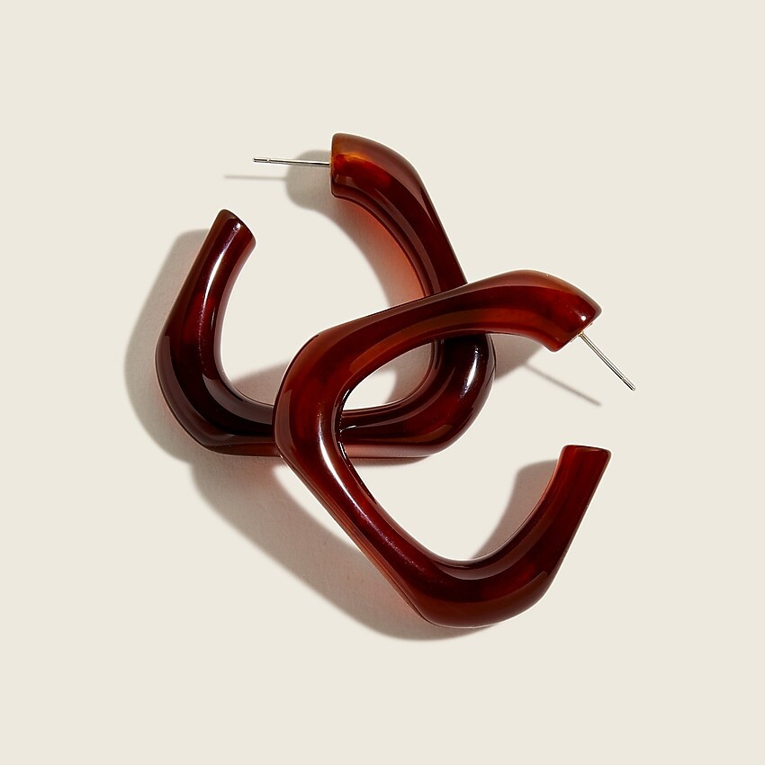 Made-in-Italy acetate angular hoop earrings | J. Crew US