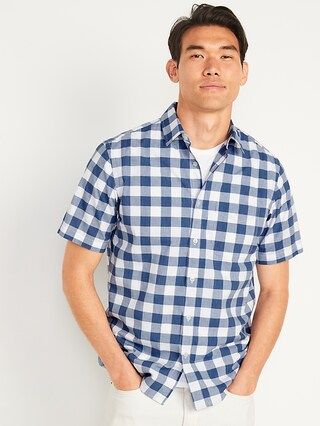 Gingham Built-In Flex Everyday Short-Sleeve Shirt for Men | Old Navy (US)