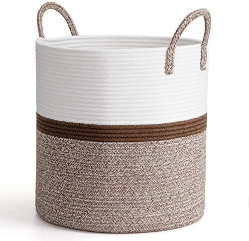 CHICVITA Extra Large Cotton Rope Basket Woven Storage Basket with Handles – Natural Laundry Bas... | Amazon (US)