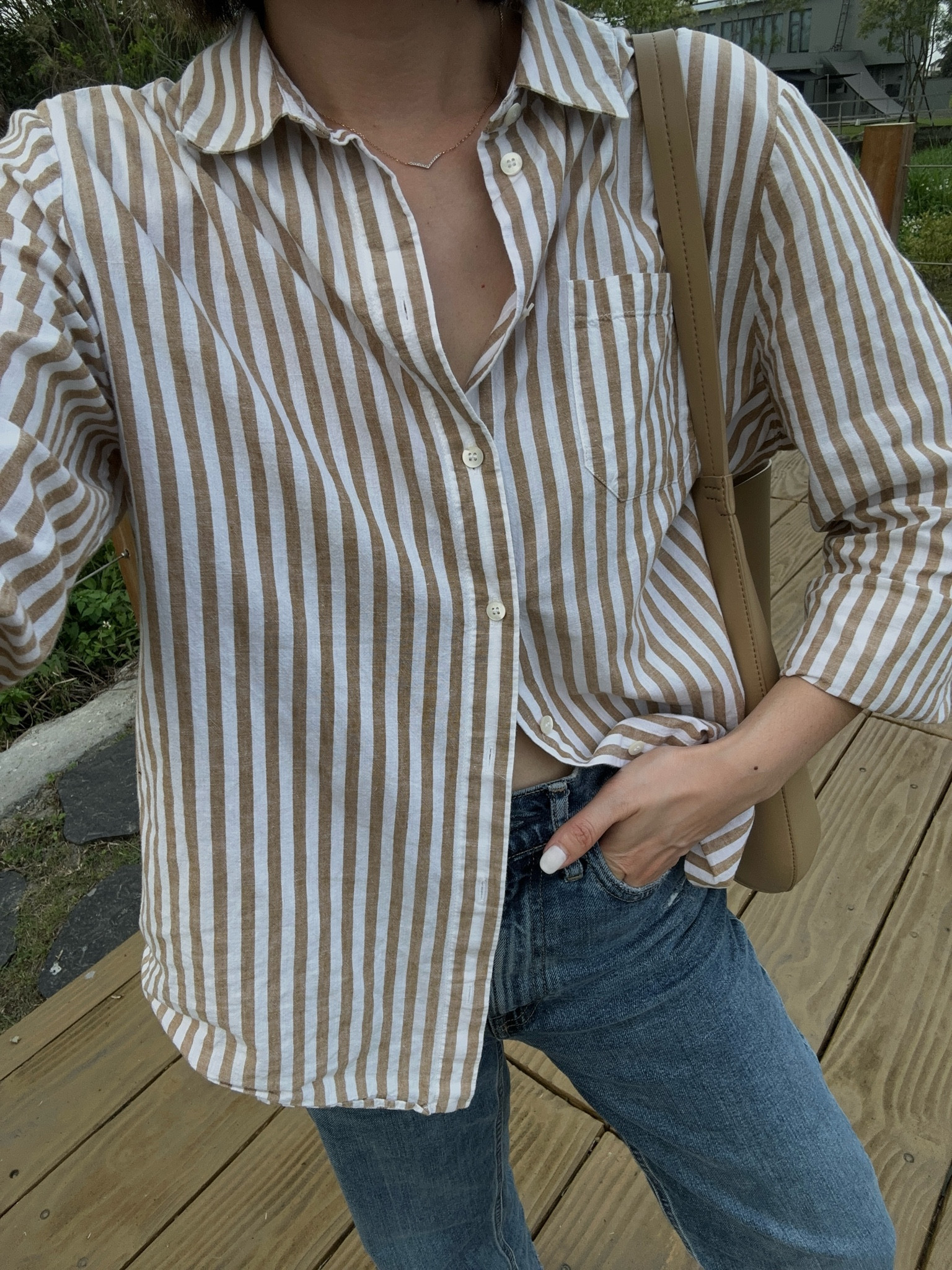 Shirt is Sezane Tomboy. Also linking a similar shirt  