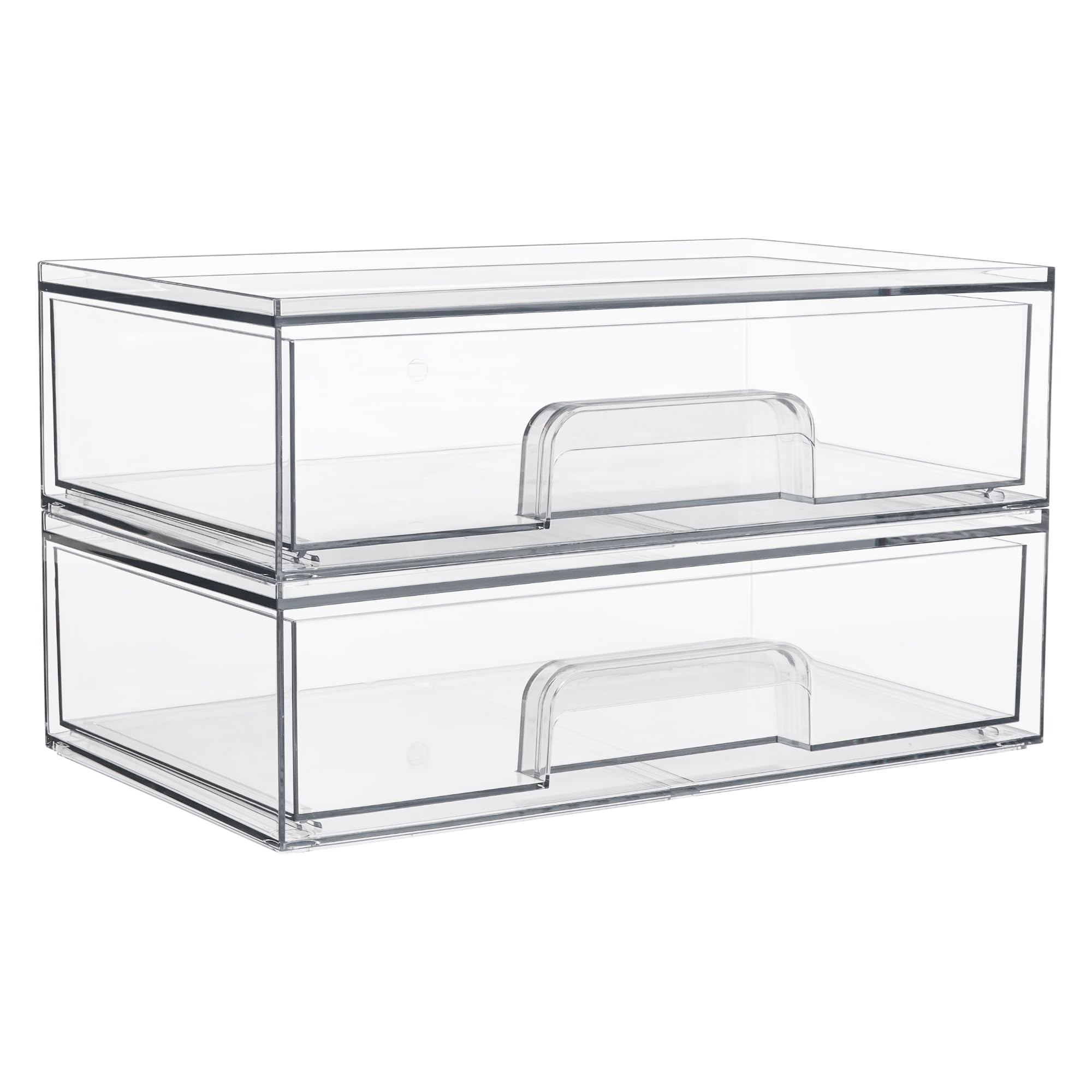 Vtopmart 12''W Clear Stackable Storage Drawers,2 Pack Acrylic Plastic Organizers Bins for Makeup ... | Amazon (US)
