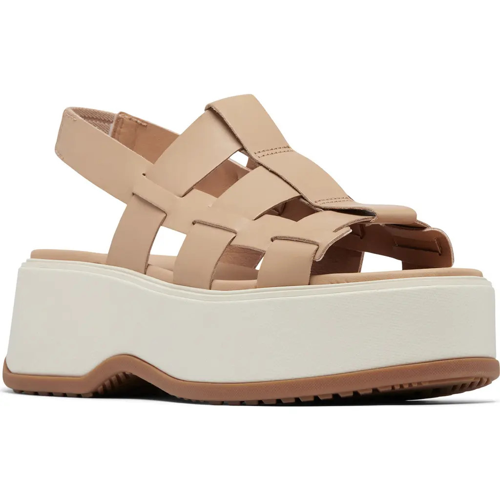 SOREL Dayspring Slingback Platform Sandal in Honest Beige/Chalk at Nordstrom, Size 9 | Nordstrom