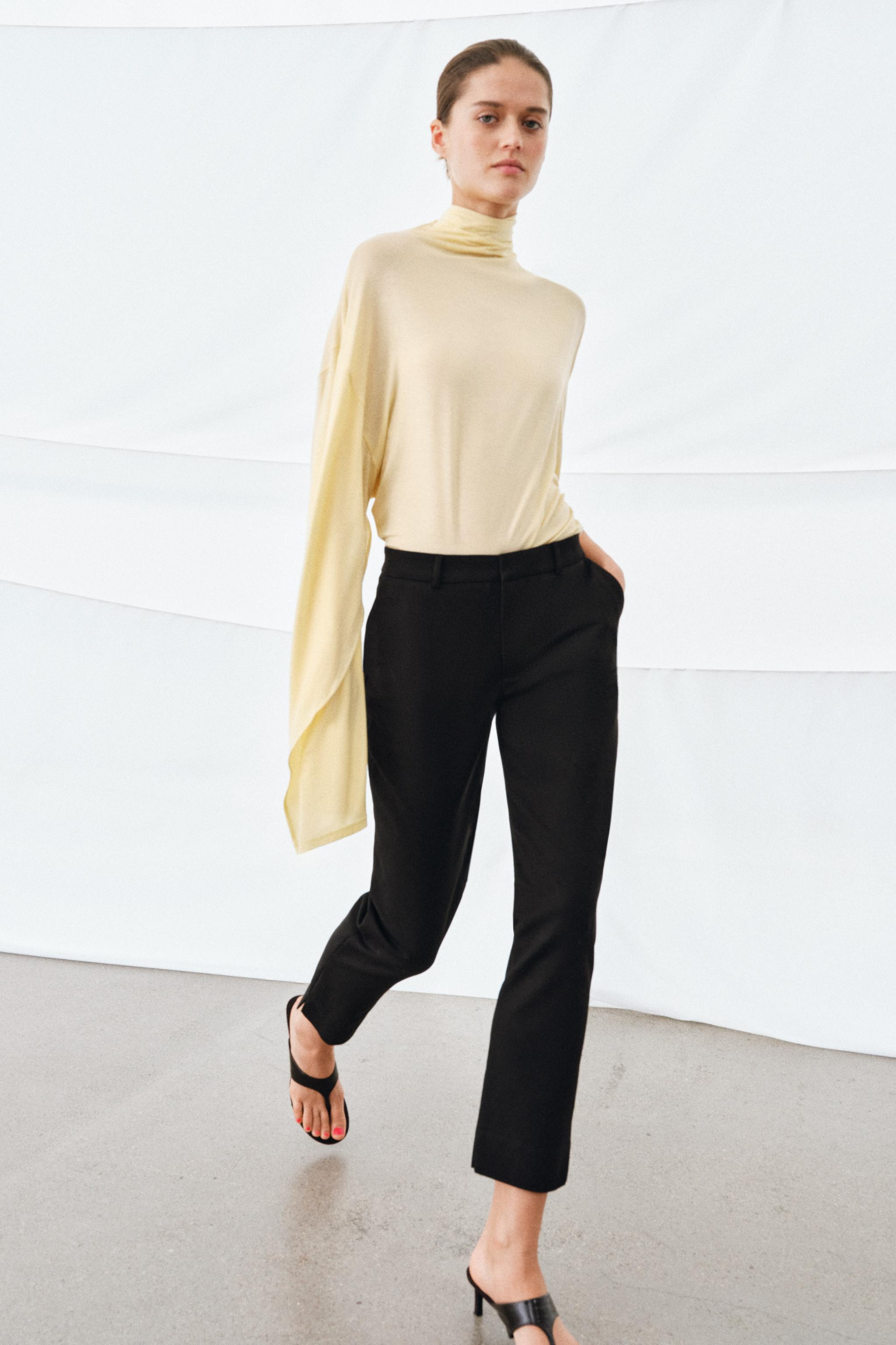 ZW COLLECTION LOW-RISE CAPRI TROUSERS | Zara UK
