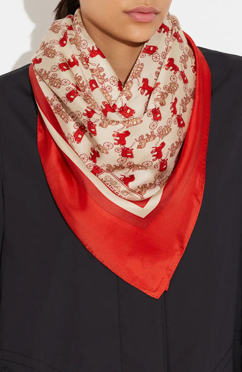 COACH Horse & Carriage Print Square Scarf | Nordstrom | Nordstrom