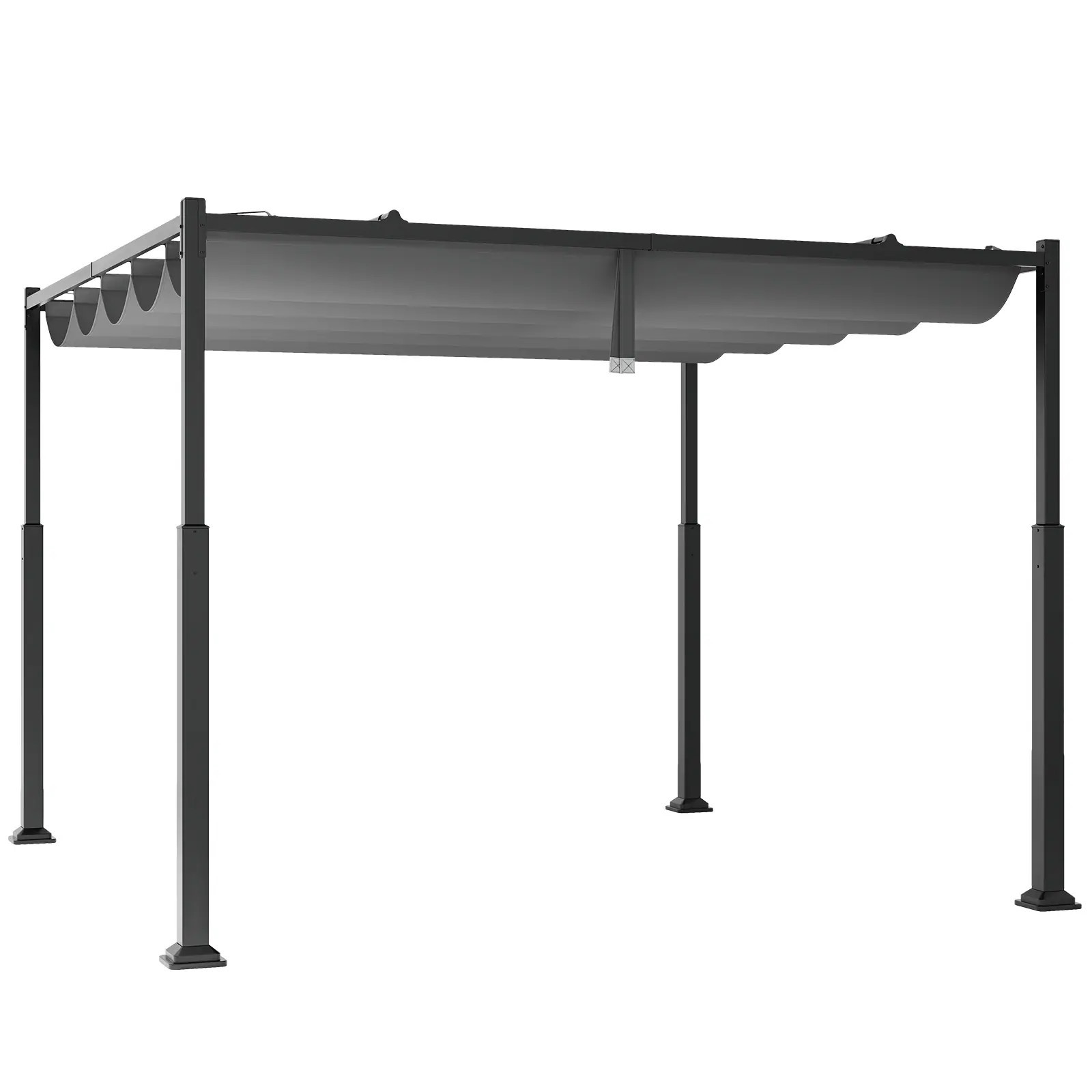 Slickblue Outdoor Pergola 120 x 120 x 90 Gray Metal Pergola Canopy Included Polyester | D-CO-RG06811PN | Lowe's
