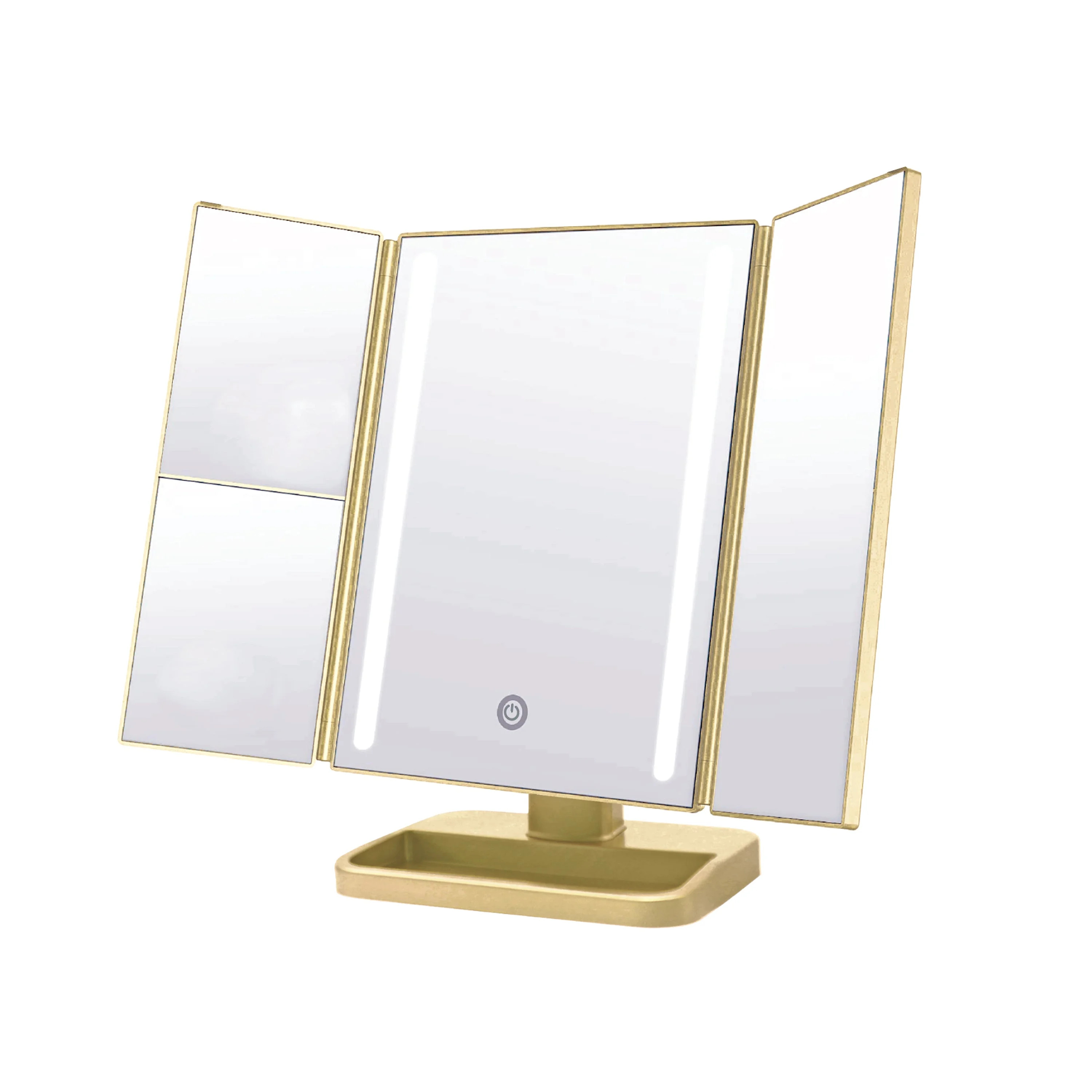 ONYX Professional Anniversary Edition Trifold LED Vanity Mirror, Gold | Walmart (US)