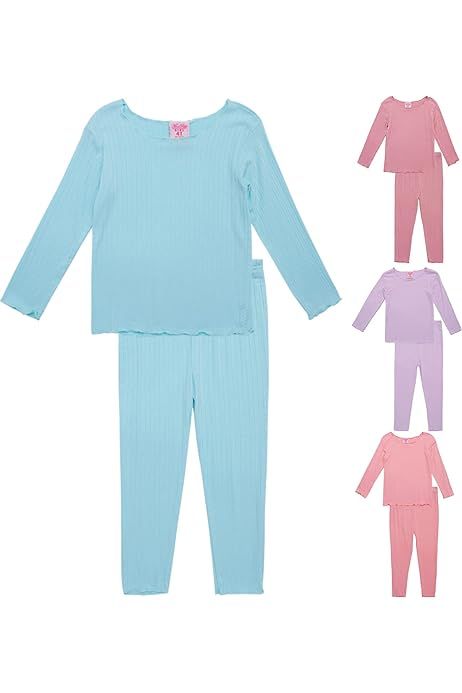 Mon Petit Baby Boys' Pajama Set - 8 Piece Rib Knit Sleepwear Shirt and Jogger Pants (12M-7) | Amazon (US)