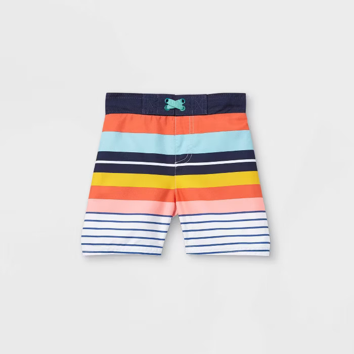 Toddler Boys' Retro Striped Swim Trunks - Cat & Jack™ | Target