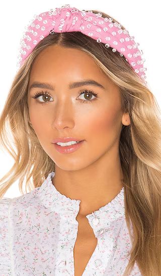 X REVOLVE Woven Bead Headband in Candy Pink | Revolve Clothing (Global)