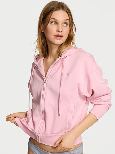 Angel Essentials Classic Fleece Full-Zip Hoodie, Pink, XL - Women's Hoodies & Sweatshirts - Victoria's Secret | Victoria's Secret (US / CA )