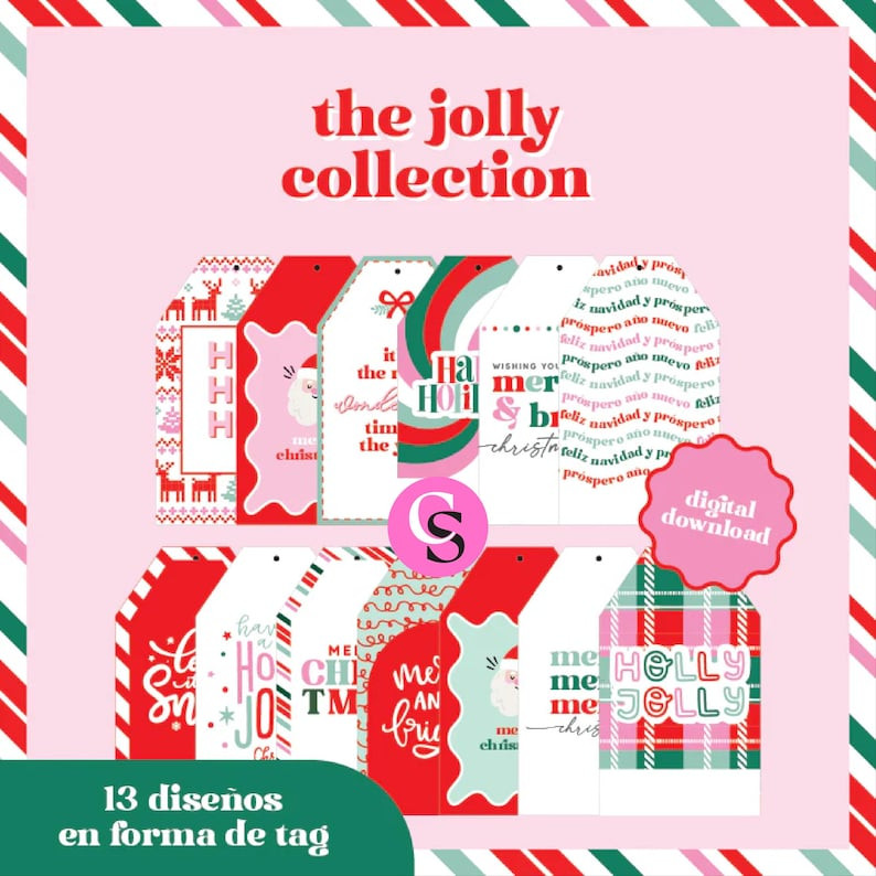 THE JOLLY COLLECTION Christmas Gift Tags Ready to Print Digital Download Template | Etsy (US)