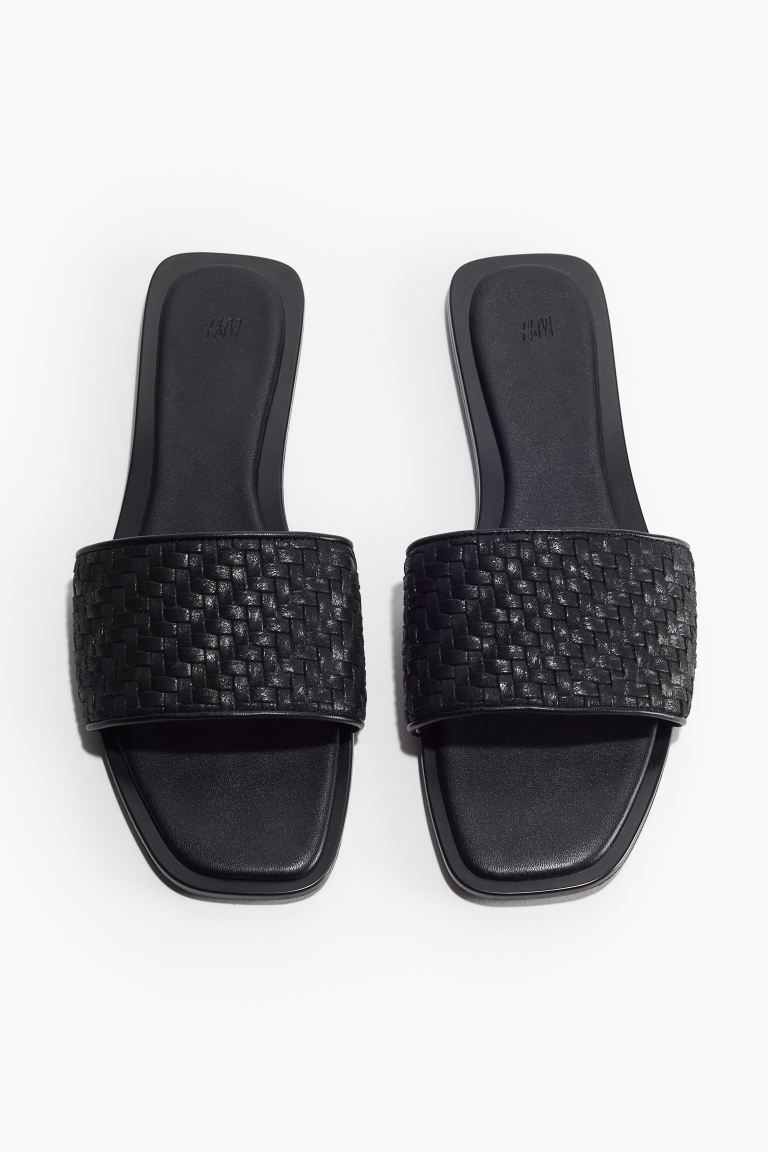 Braided Sandals - Low heel - Black - Ladies | H&M US | H&M (US + CA)