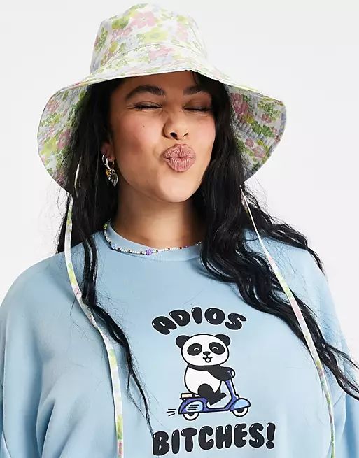 ASOS DESIGN fisherman bucket hat with undertie in floral print | ASOS (Global)