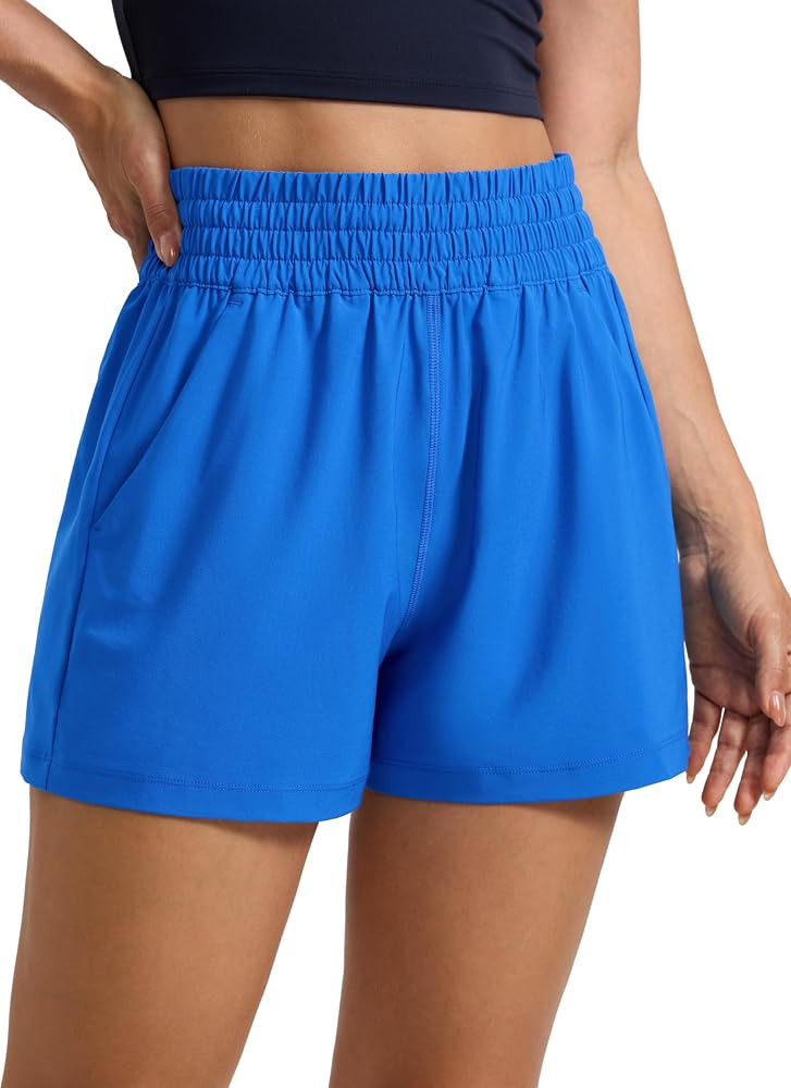 CRZ YOGA Linerless Relaxed Casual Shorts for Women 3" - High Waisted for Lounge Athletic Golf wit... | Amazon (US)