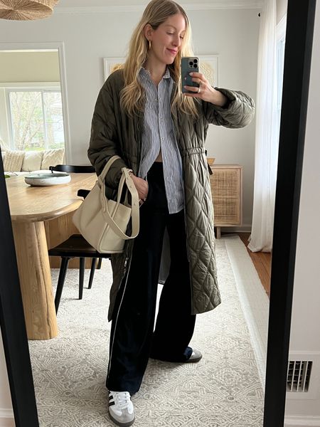 This is my go-to outfit uniform for WFH / schlepping and is the next best thing to PJs or sweats! You can step it up AND be comfy. 😉

Shirt: Donni. 
Jacket: Ganni
Pants: ME+Em (LIZ15 for 15% off)
Sneakers: Adidas
Bag: Songmont (I believe it’s the medium)
Earrings: Christina Caruso



#LTKworkwear #LTKover40 #LTKstyletip
