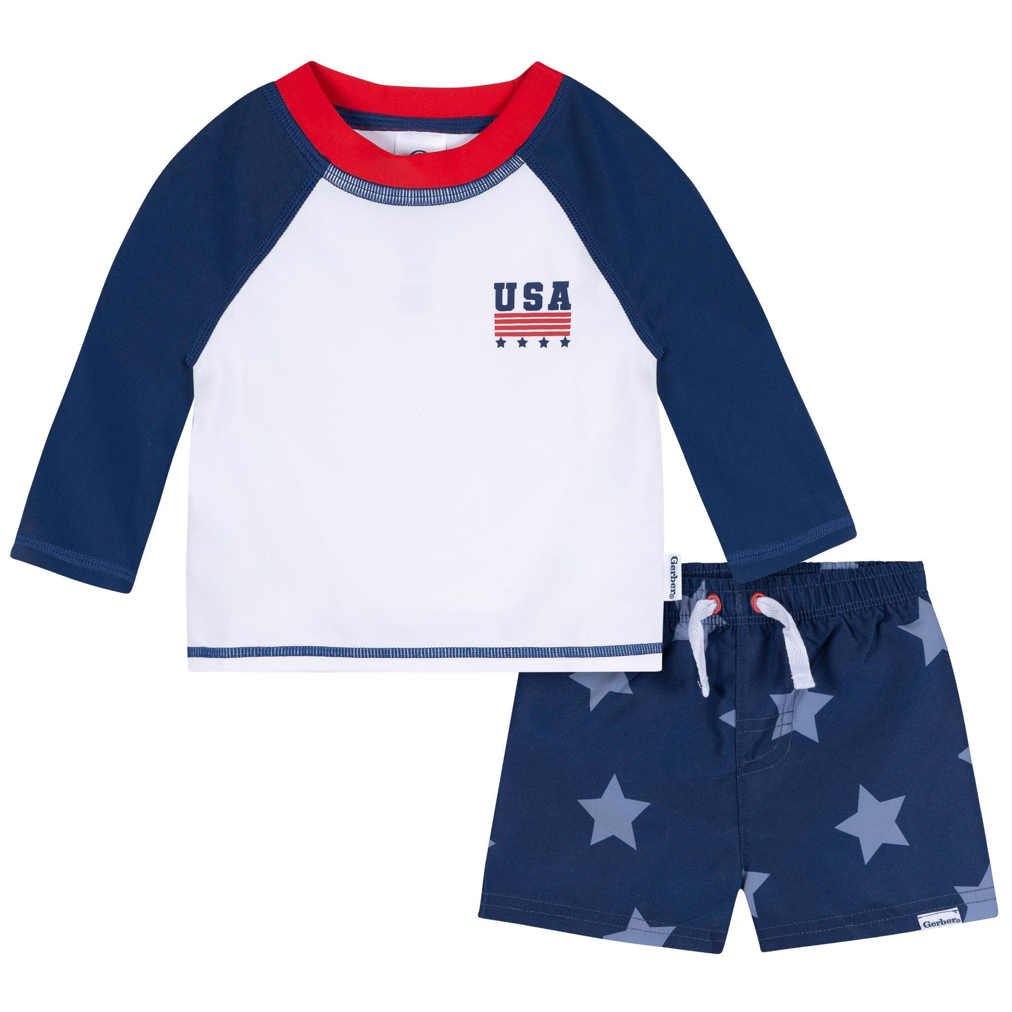 2-Piece Baby & Toddler Boys Patriotic Stars Rashguard & Trunks Set | Gerber Childrenswear