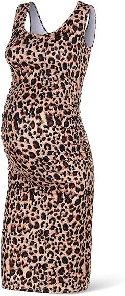 Rnxrbb Women Summer Sleeveless Maternity Dress Pregnancy Tank Scoop Neck Mama Clothes Casual Bodycon | Amazon (US)