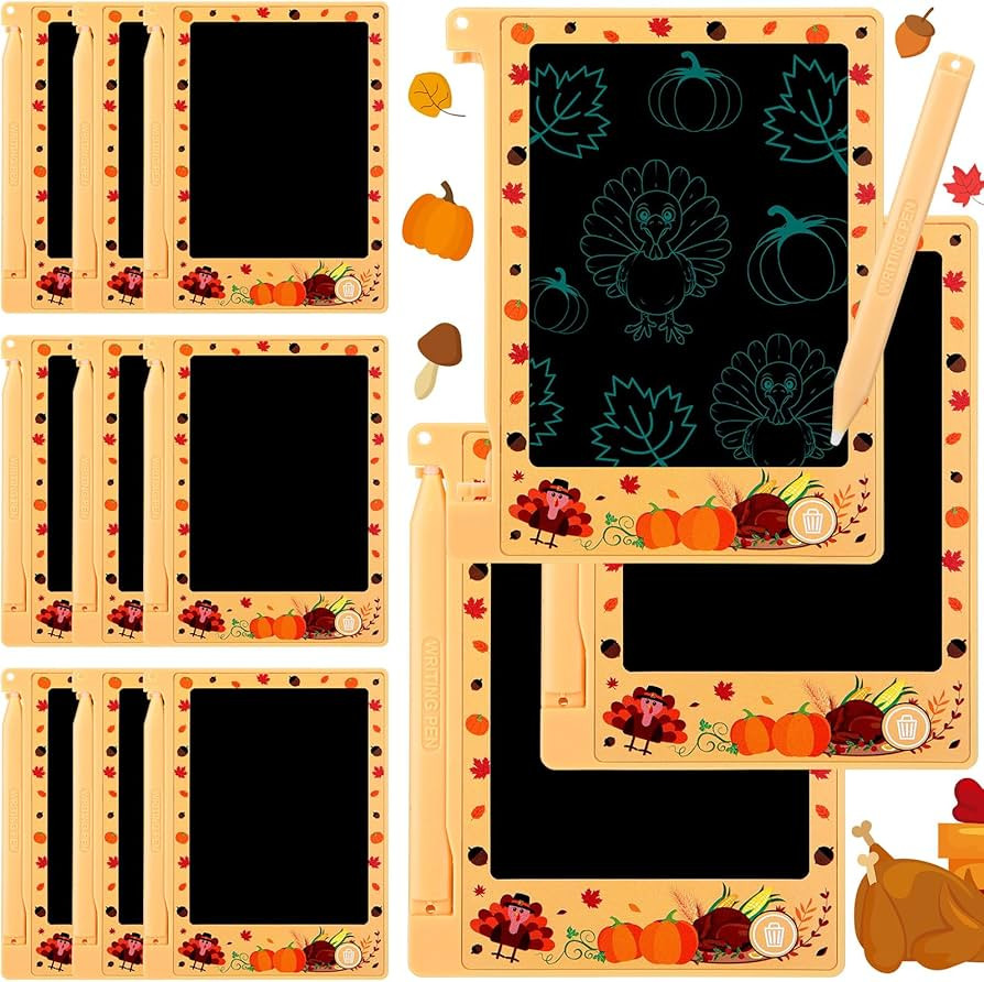 Nezyo 12 Pack Fall Thanksgiving Party Favors Mini LCD Writing Tablet 4.4 Inch Doodle Board Painti... | Amazon (US)