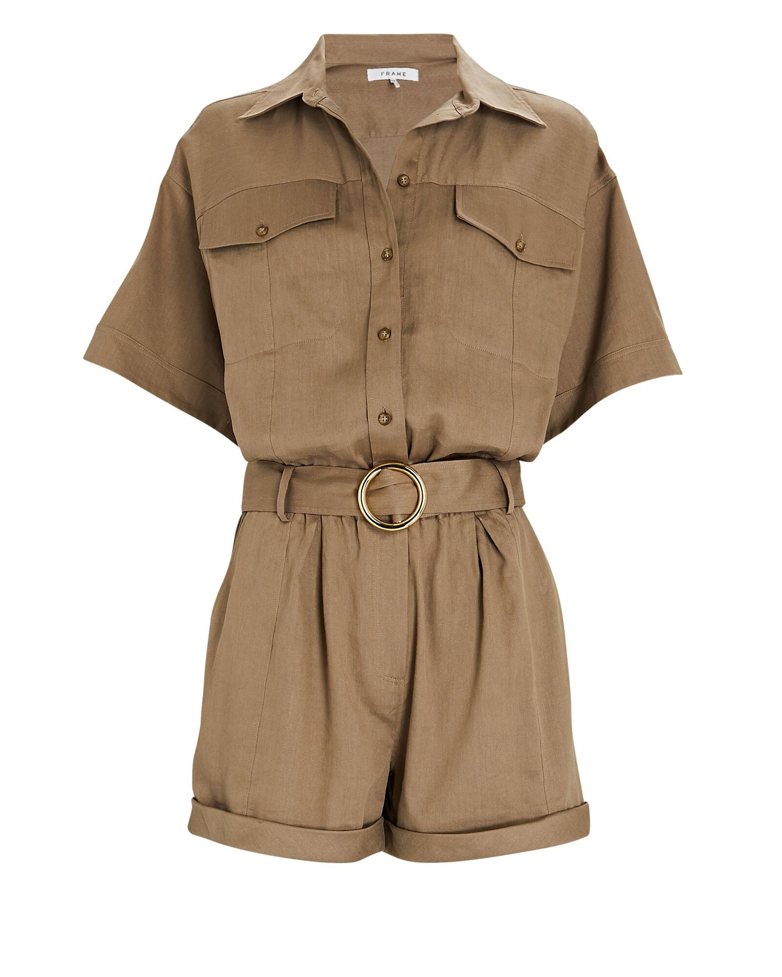 Arie Belted Utility Romper | INTERMIX
