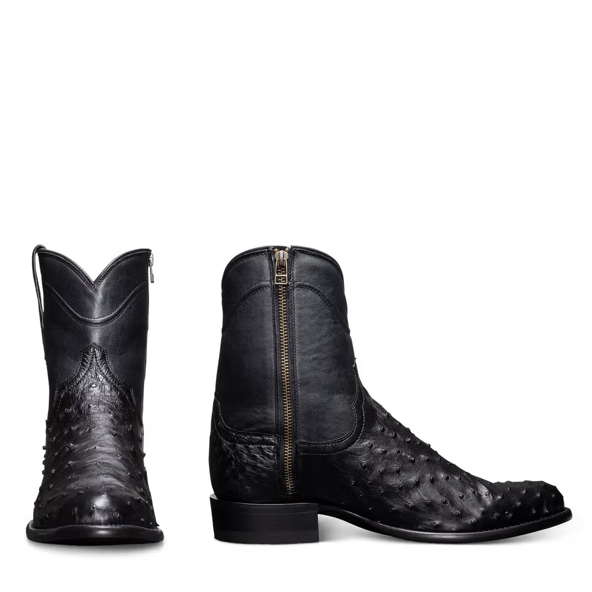 The Dean in Onyx Ostrich - Men's Zip Boot | Tecovas | Tecovas