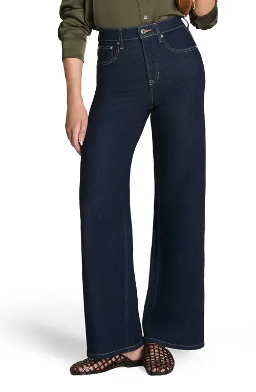 SPANX® SPANXshape™ Authentic 360 High Waist Wide Leg Jeans in Marina at Nordstrom, Size 3X | Nordstrom