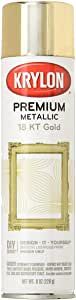 Krylon K01000A07 Premium Metallic Spray Paint Resembles Actual Plating, 18K Gold, 8 oz | Amazon (US)
