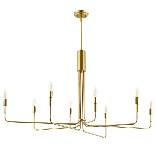 Sola 8 - Light Candle Style Modern Linear Chandelier | Wayfair Professional