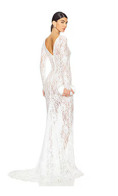Bronx and Banco Colette Lace Gown in White from Revolve.com | Revolve Clothing (Global)