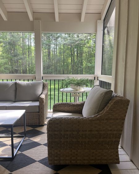 River Oaks outdoor patio furniture by Better Homes & Garden. This is reasonably priced and great quality. We love our swivel rocking chairs! Color: Tan wicker / beige cushions 

#LTKstyletip #LTKSeasonal #LTKhome