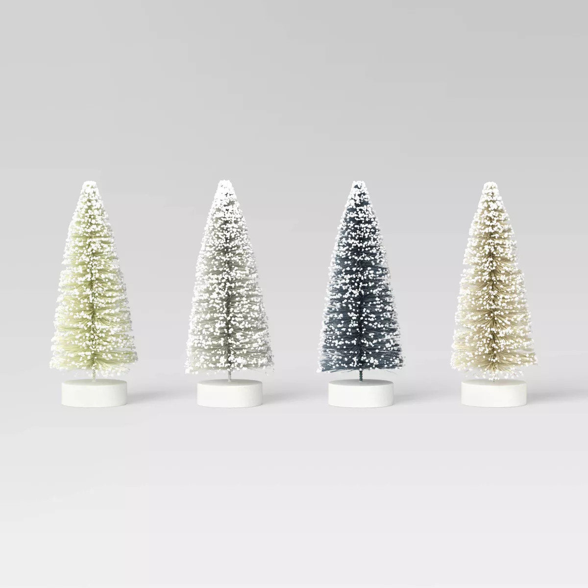 4pc 4" Sisal Bottle Brush Tree Christmas Figurine Set - Wondershop™ | Target