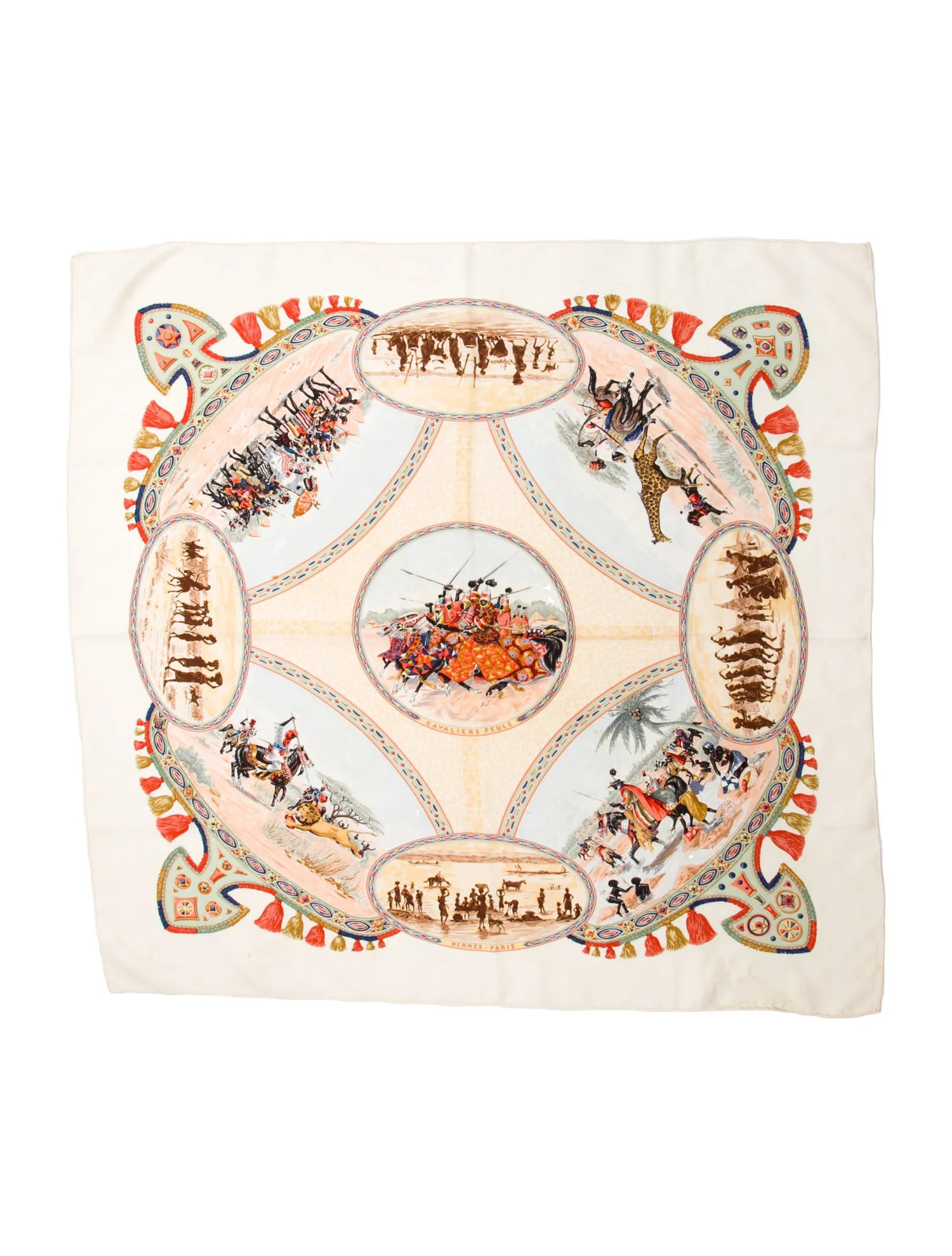 Herm\u00e8s Cavaliers Peuls Silk Scarf - Neutrals Scarves and Shawls, Accessories - HER814042 | T... | The RealReal