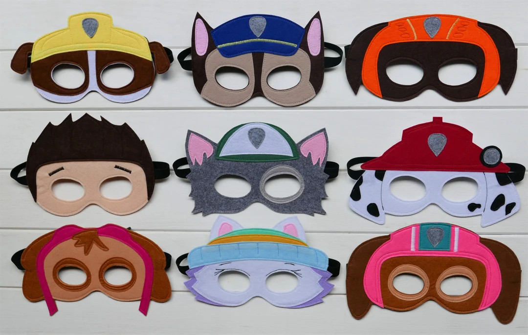 Patrol Pups Inspired Felt Party Masks / Halloween Costume / Birthday Party / Ready to Ship - Etsy | Etsy (US)