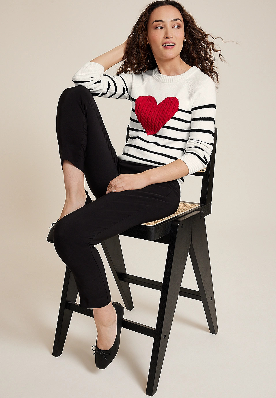 Heart Striped Sweater | Maurices
