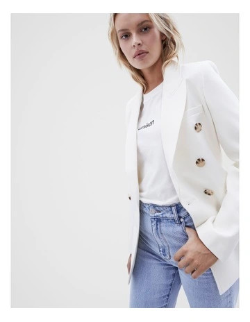 Double Breasted Blazer in Ecru | Myer